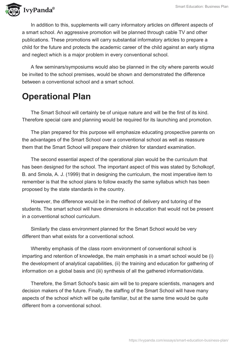 Smart Education: Business Plan. Page 5