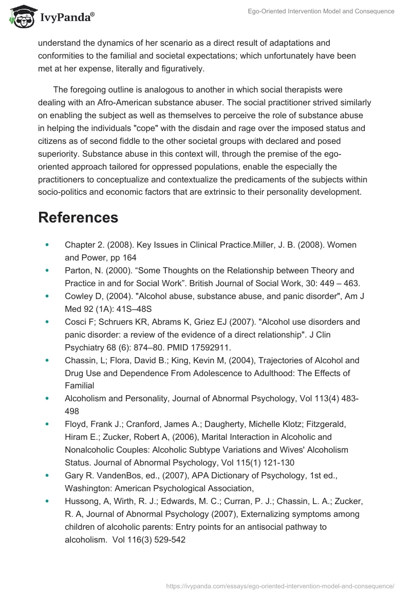 Ego-Oriented Intervention Model and Consequence. Page 3