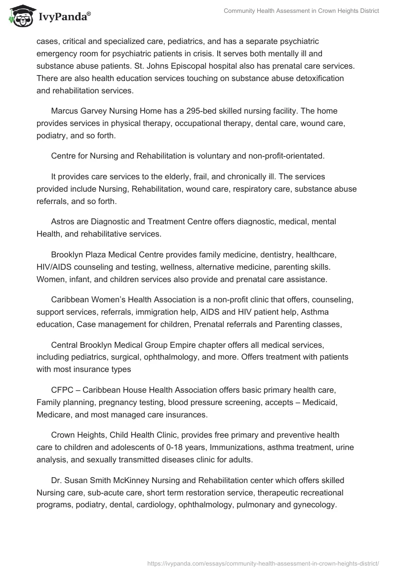 Community Health Assessment in Crown Heights District. Page 2