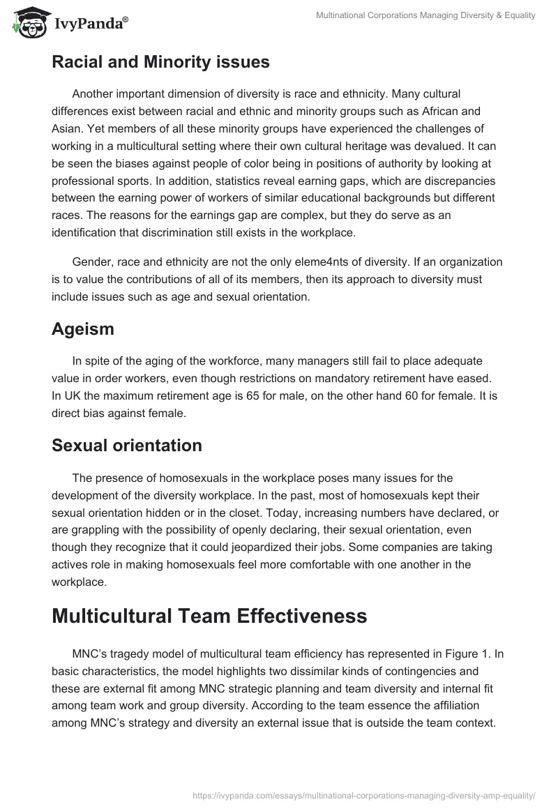 Multinational Corporations Managing Diversity & Equality. Page 4