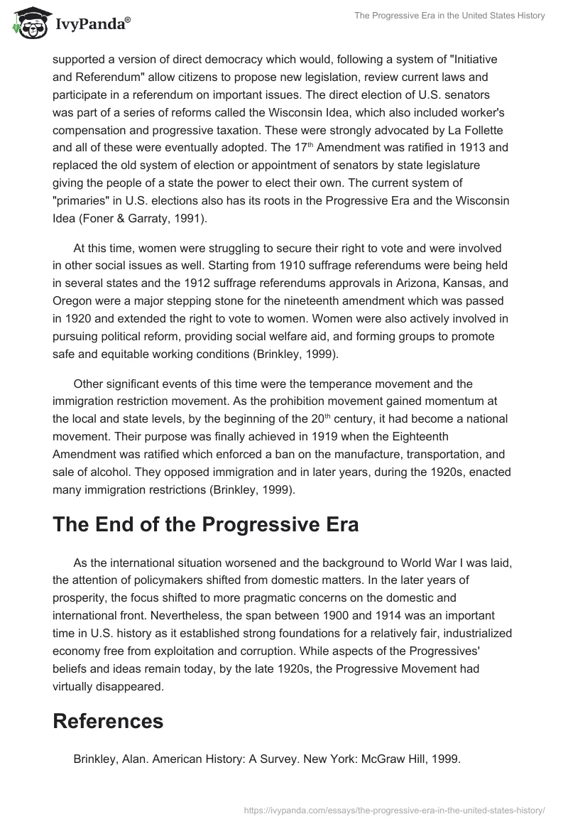 The Progressive Era in the United States History. Page 5