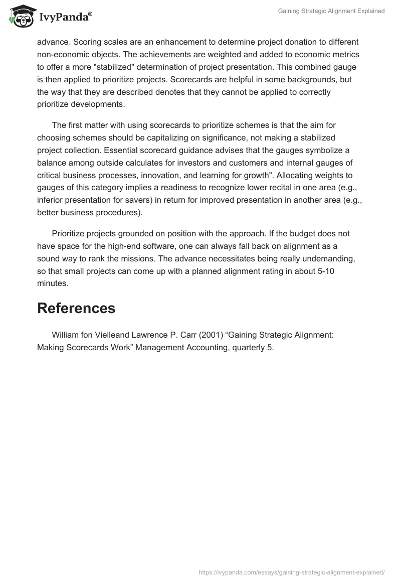 Gaining Strategic Alignment Explained. Page 2