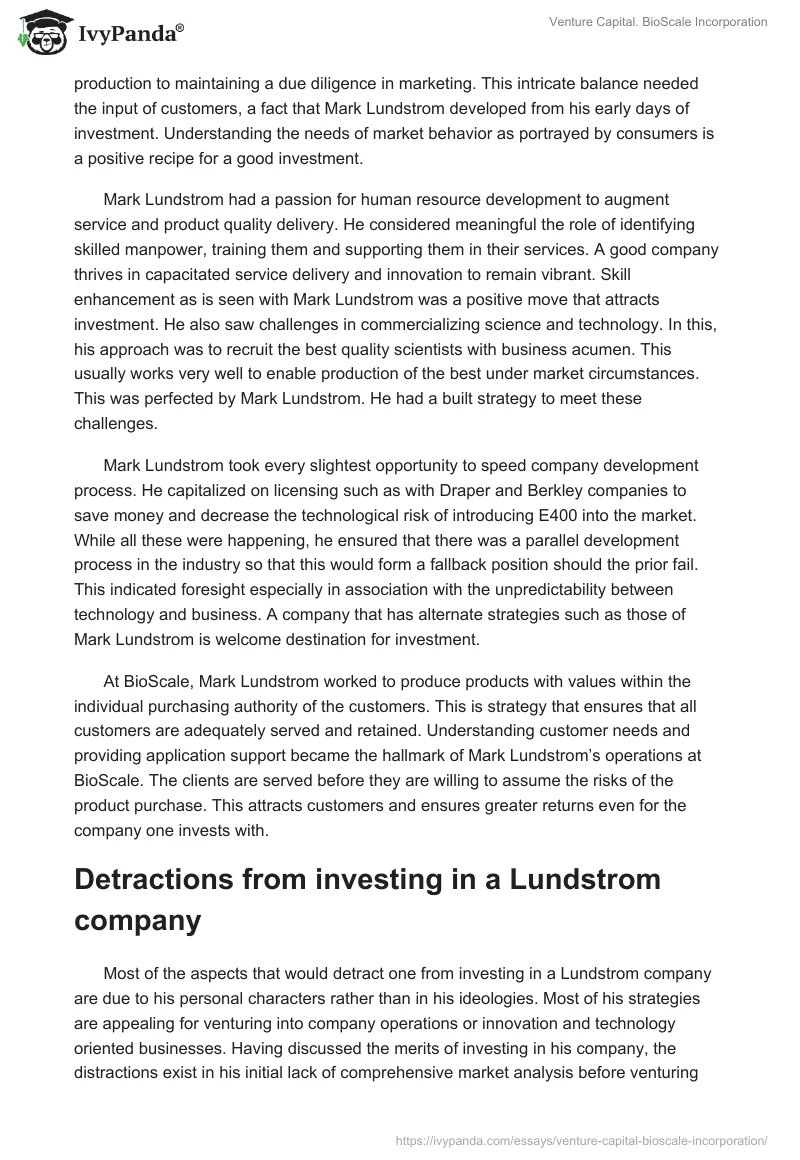 Venture Capital. BioScale Incorporation. Page 4