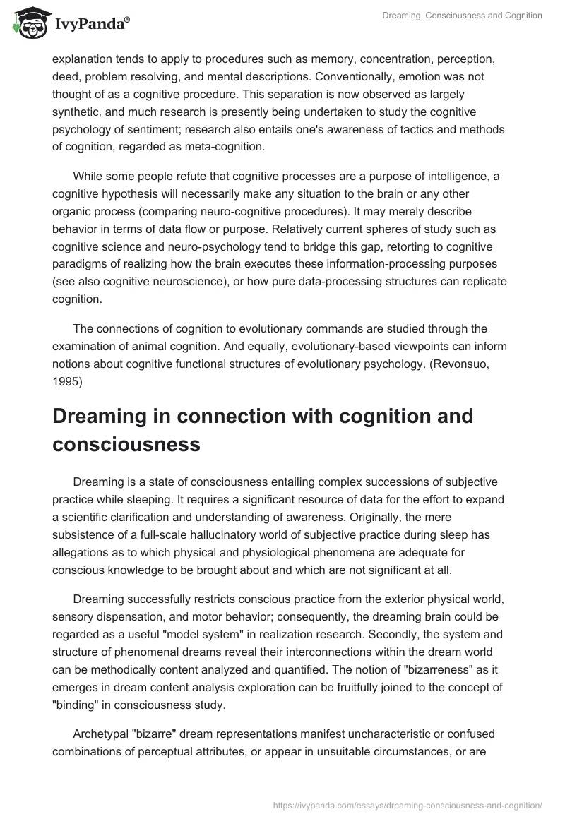 Dreaming, Consciousness and Cognition. Page 3