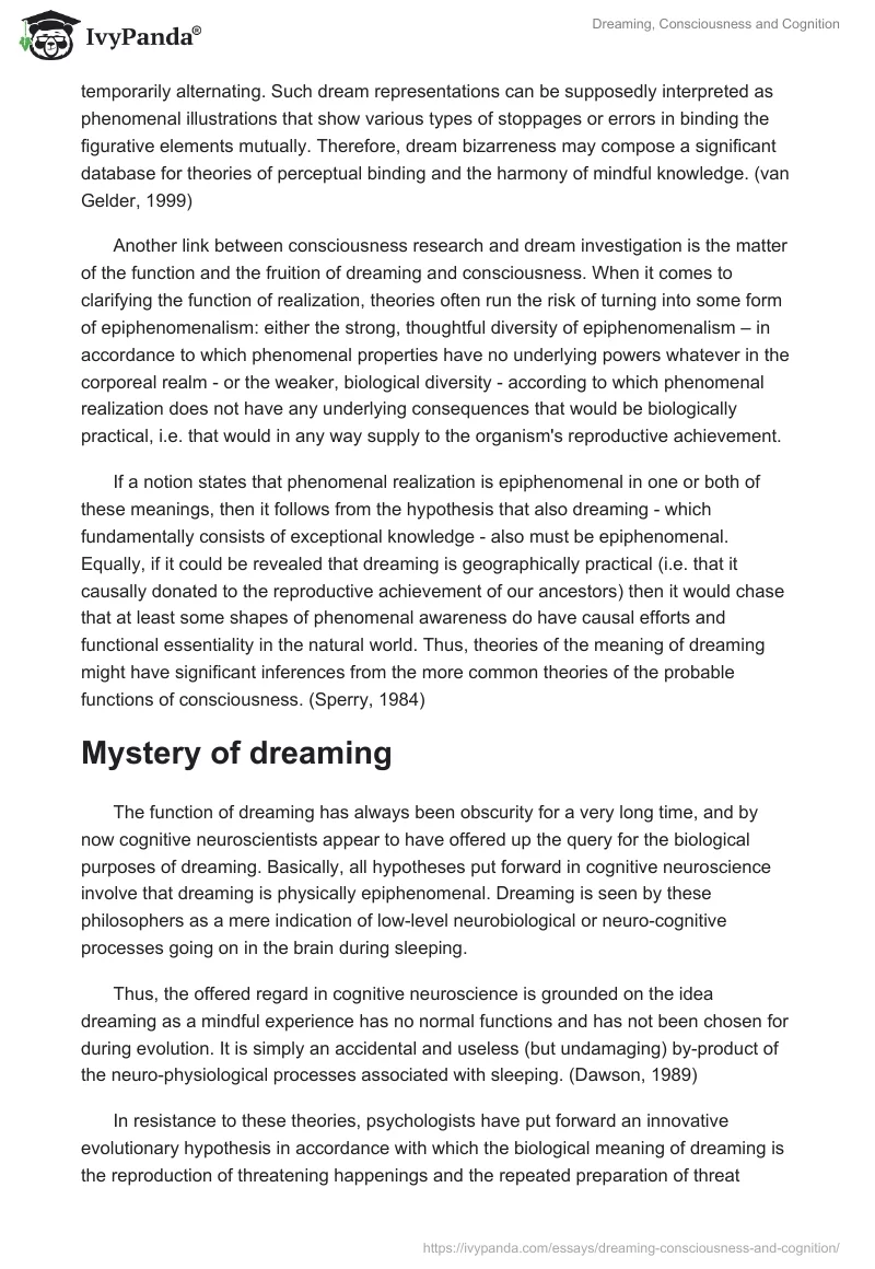 Dreaming, Consciousness and Cognition. Page 4