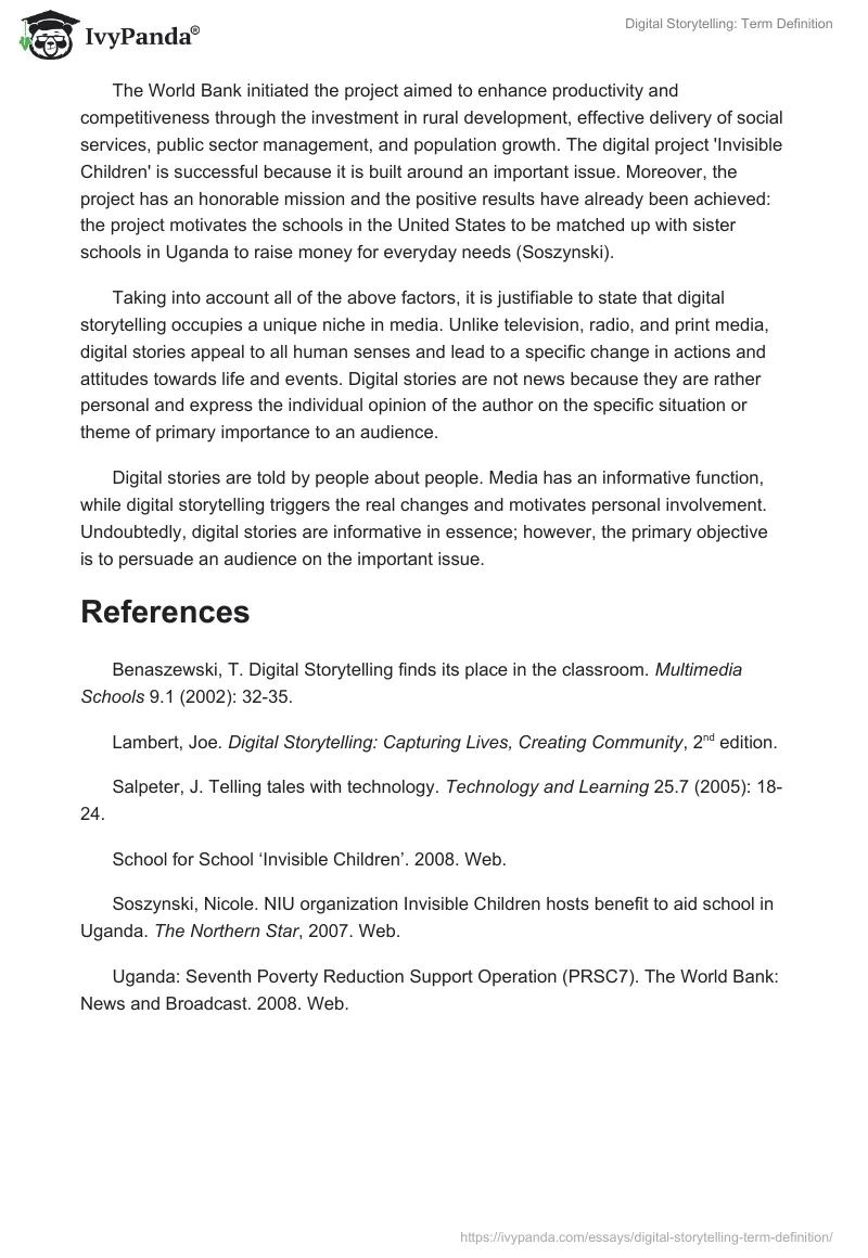 Digital Storytelling: Term Definition. Page 3