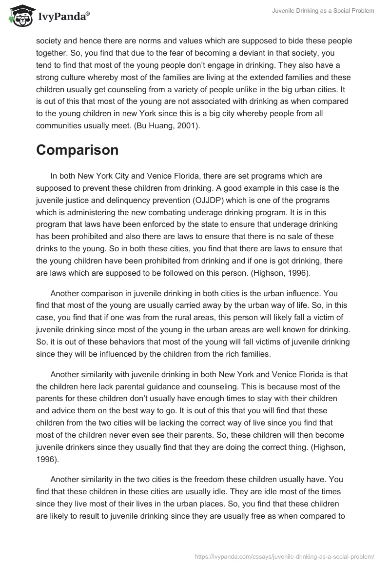 Juvenile Drinking as a Social Problem. Page 4