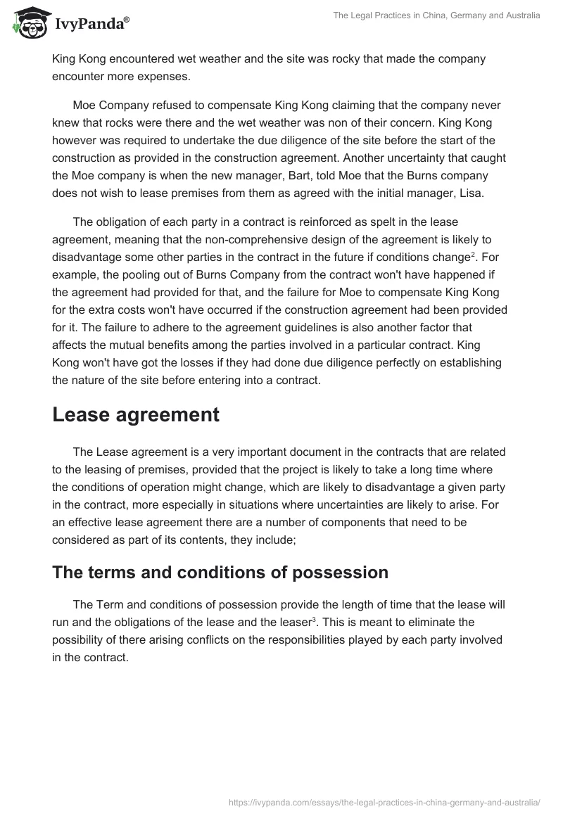 The Legal Practices in China, Germany and Australia. Page 2