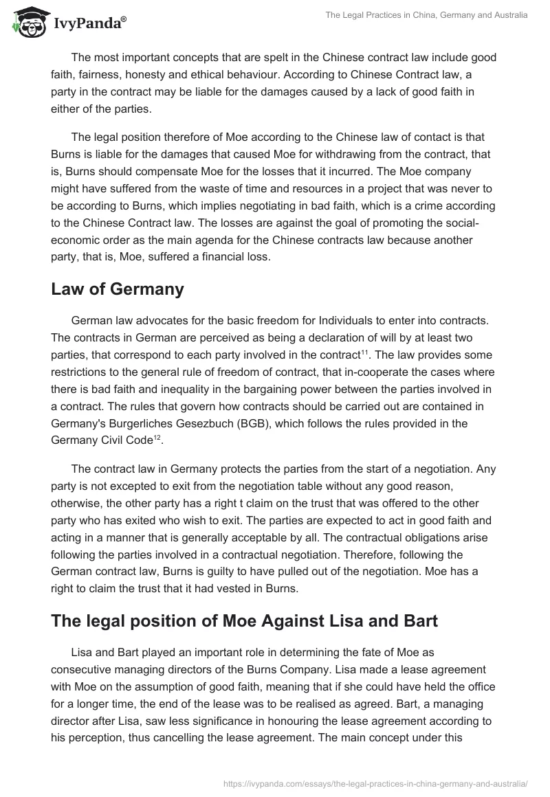The Legal Practices in China, Germany and Australia. Page 5