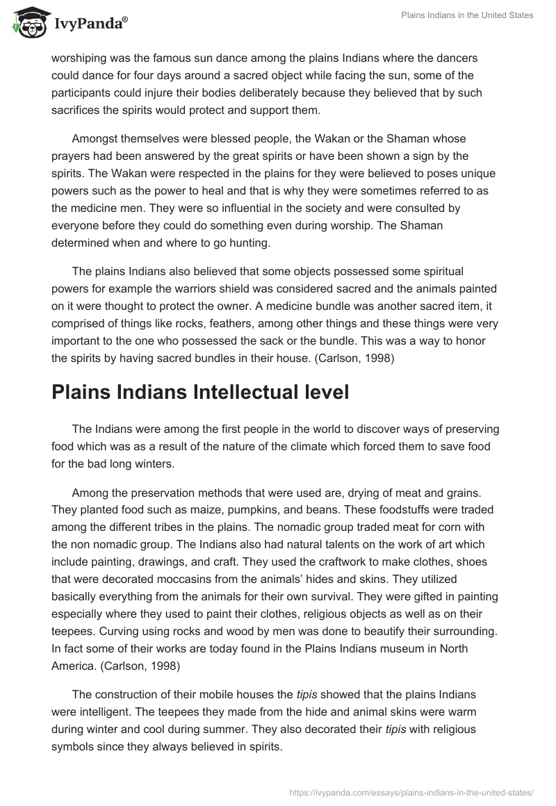 Plains Indians in the United States. Page 3