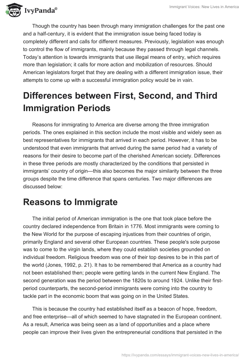 Immigrant Voices: New Lives in America. Page 4