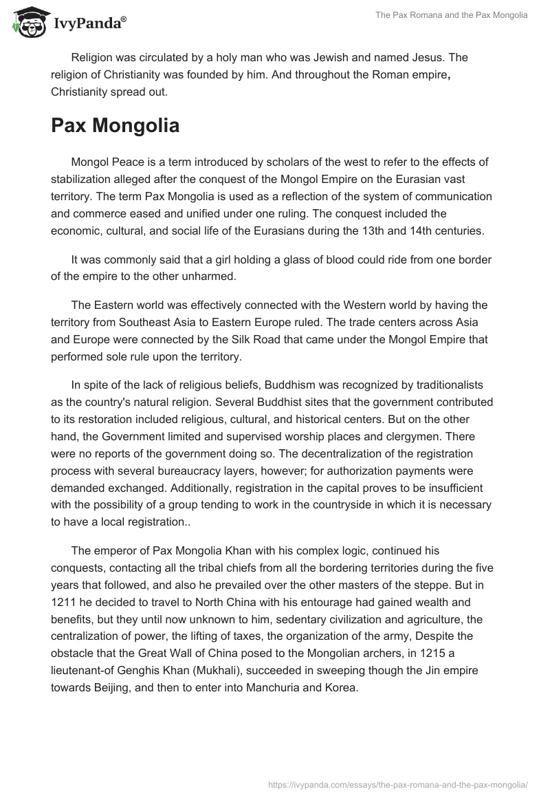 The Pax Romana and the Pax Mongolia. Page 2