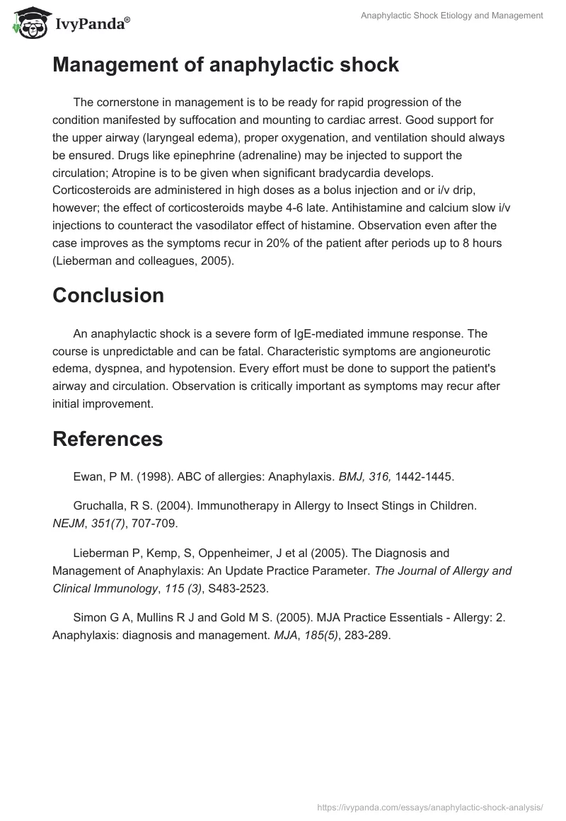 Anaphylactic Shock Etiology and Management. Page 2