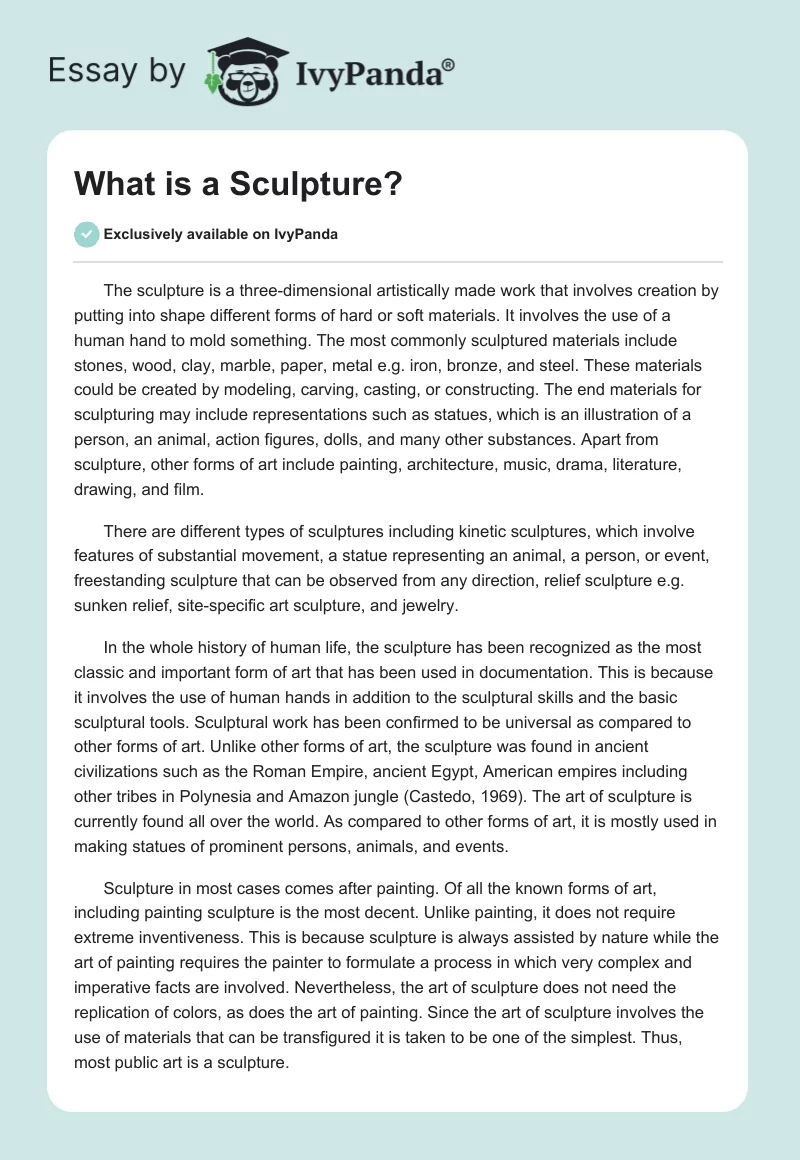 What is a Sculpture?. Page 1