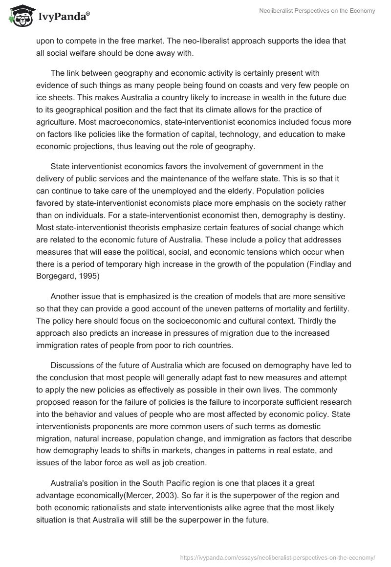 Neoliberalist Perspectives on the Economy. Page 2