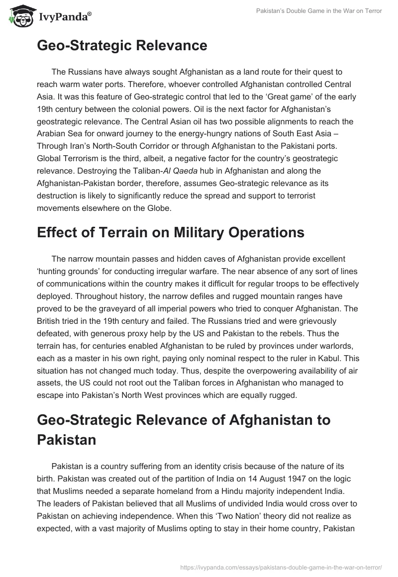 Pakistan’s Double Game in the War on Terror. Page 2
