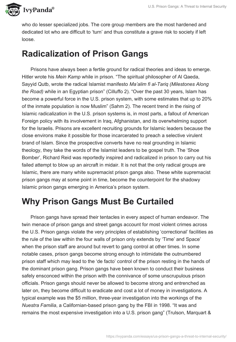 U.S. Prison Gangs: A Threat to Internal Security. Page 3