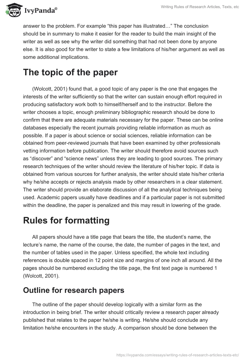 Writing Rules of Research Articles, Texts, etc. Page 3