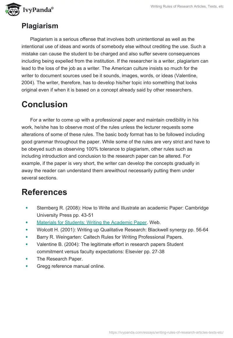 Writing Rules of Research Articles, Texts, etc. Page 5