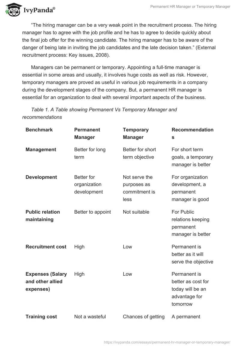 Permanent HR Manager or Temporary Manager. Page 3