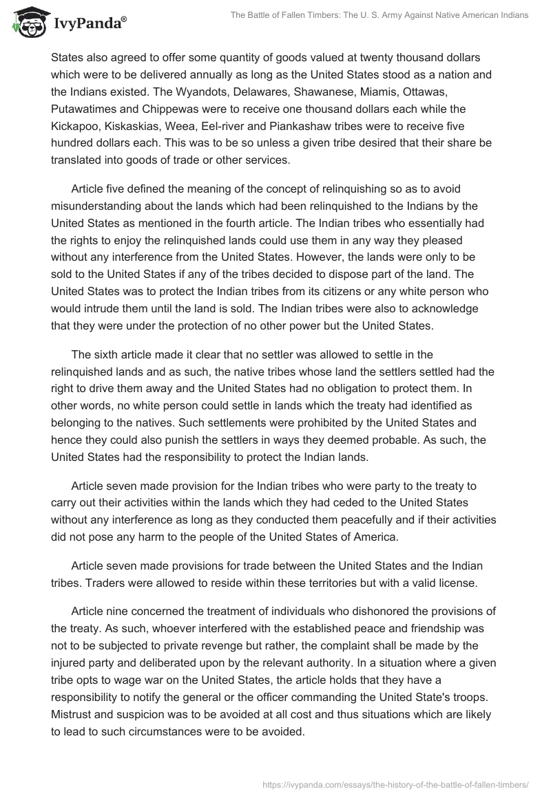 The Battle of Fallen Timbers: The U. S. Army Against Native American Indians. Page 4