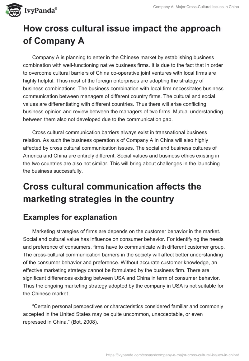 Company A: Major Cross-Cultural Issues in China. Page 3