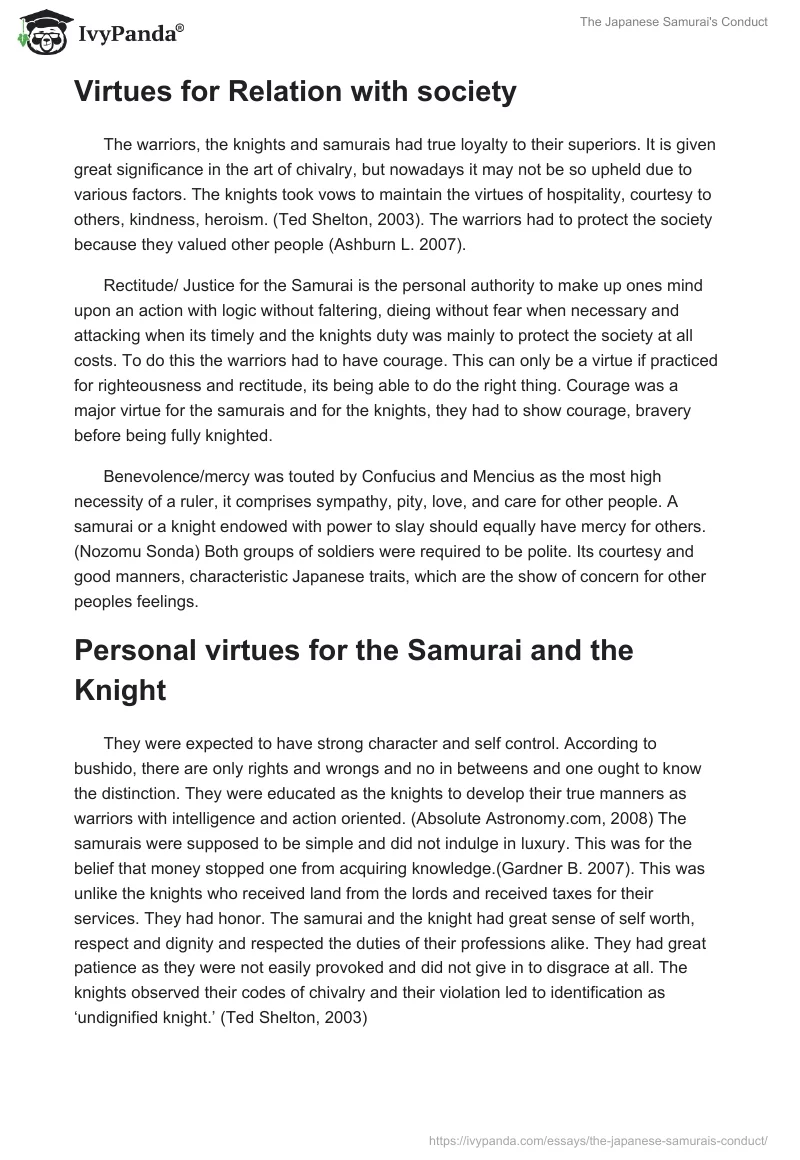 The Japanese Samurai's Conduct. Page 2