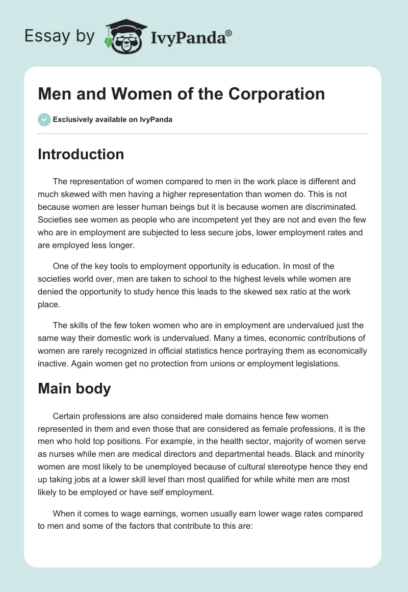 Men and Women of the Corporation. Page 1