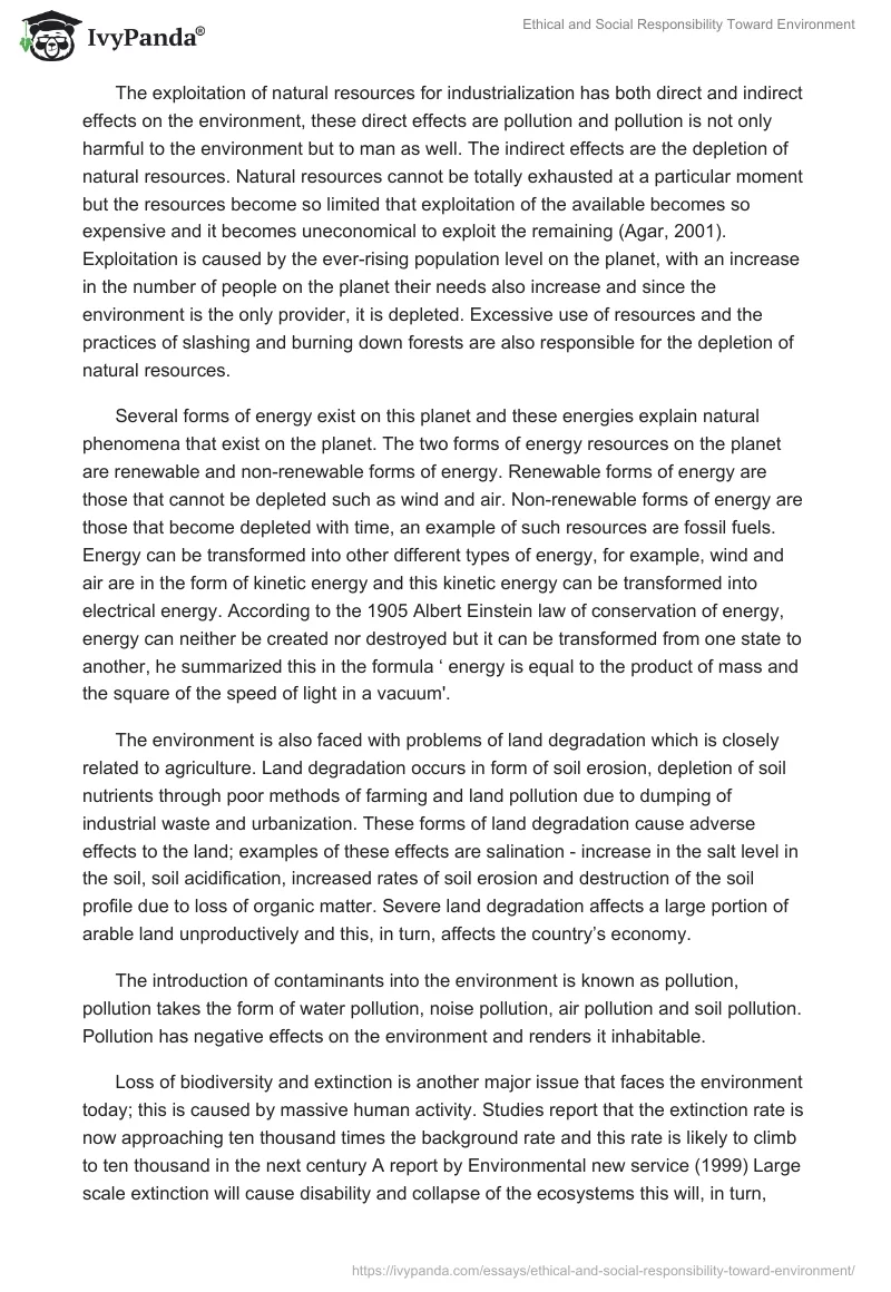 Ethical and Social Responsibility Toward Environment. Page 3