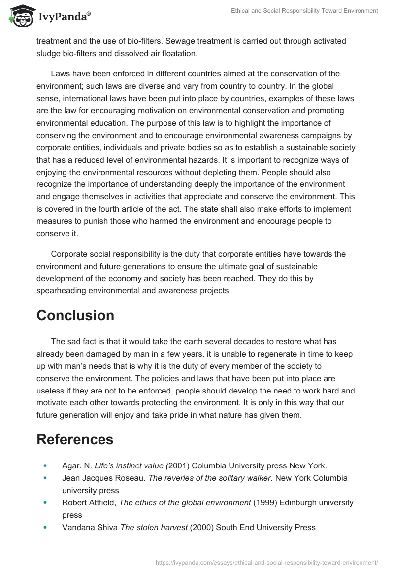Ethical and Social Responsibility Toward Environment. Page 5