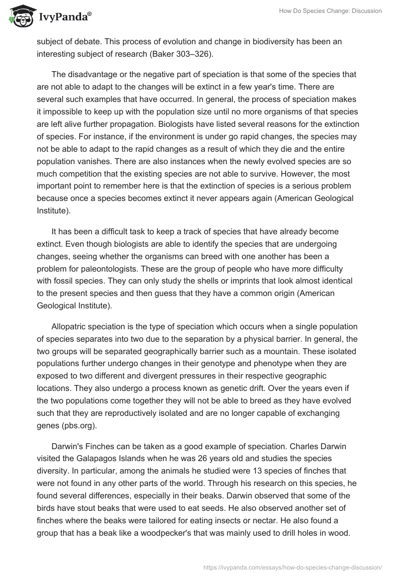 How Do Species Change: Discussion. Page 2
