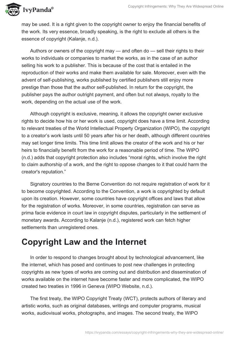 Copyright Infringements: Why They Are Widespread Online. Page 2