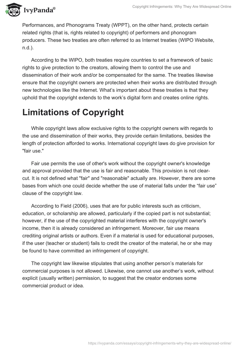 Copyright Infringements: Why They Are Widespread Online. Page 3