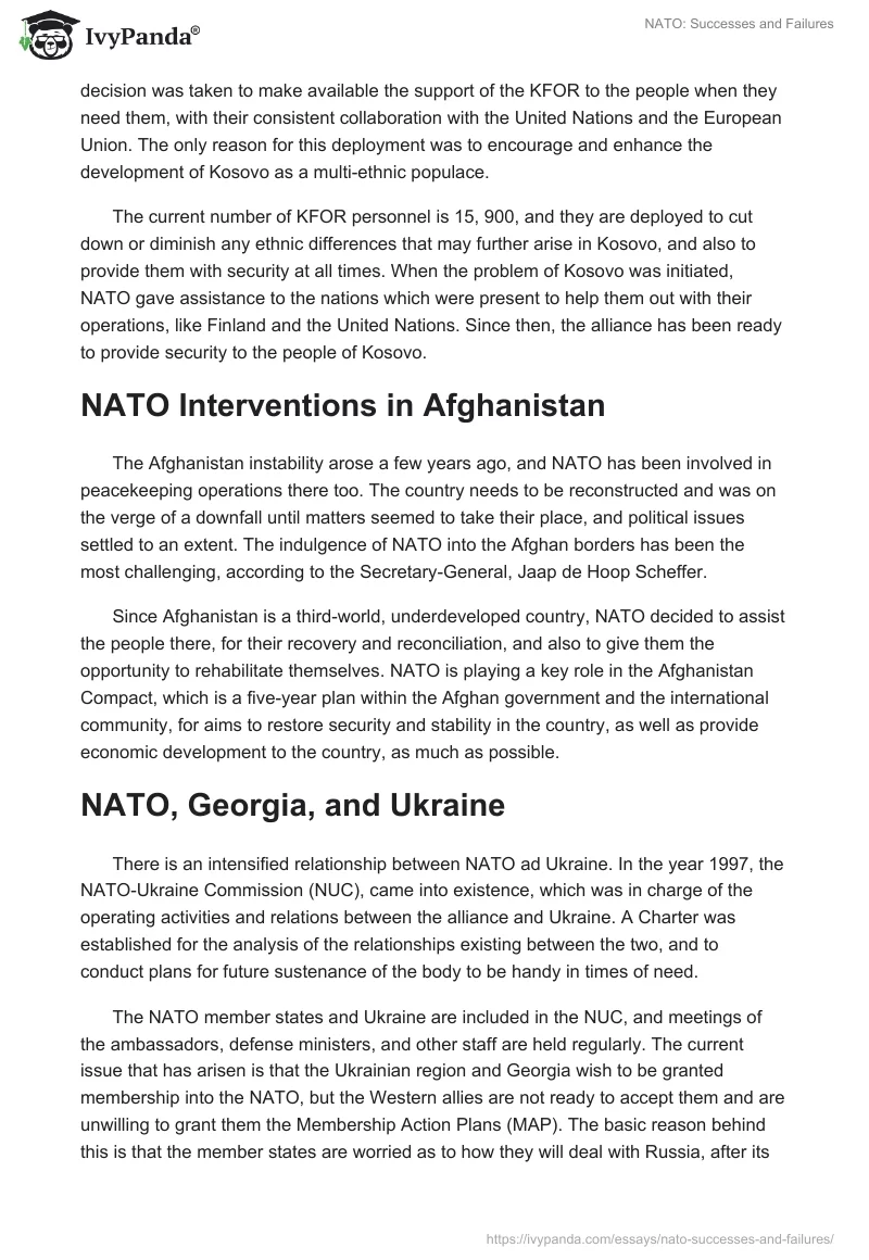 NATO: Successes and Failures. Page 3