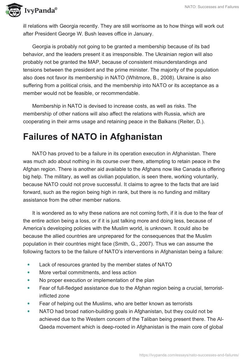 NATO: Successes and Failures. Page 4