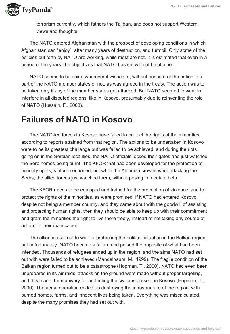 NATO: Successes and Failures. Page 5