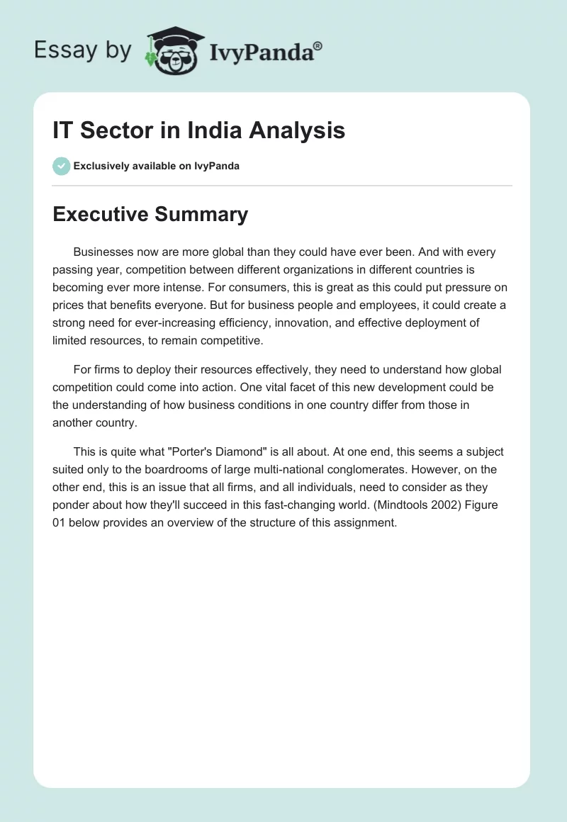 IT Sector in India Analysis. Page 1
