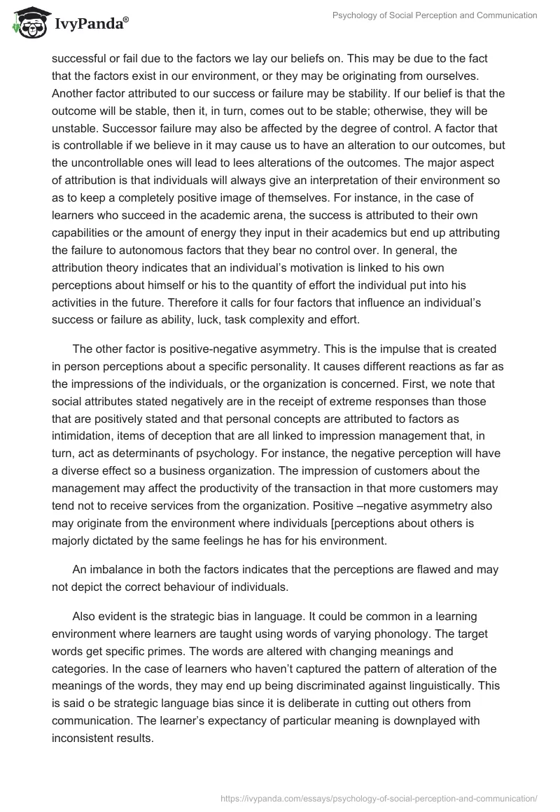 Psychology of Social Perception and Communication. Page 4