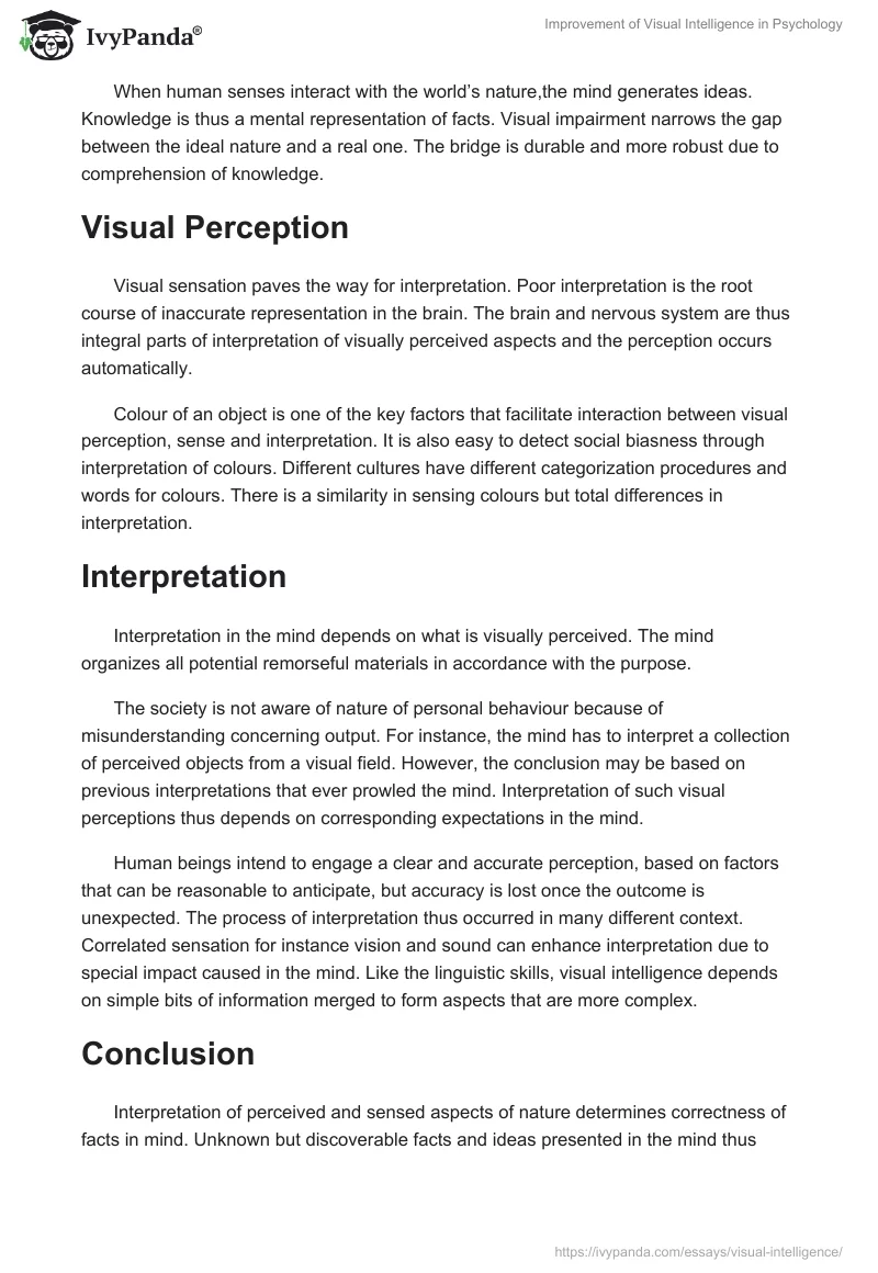 Improvement of Visual Intelligence in Psychology. Page 4