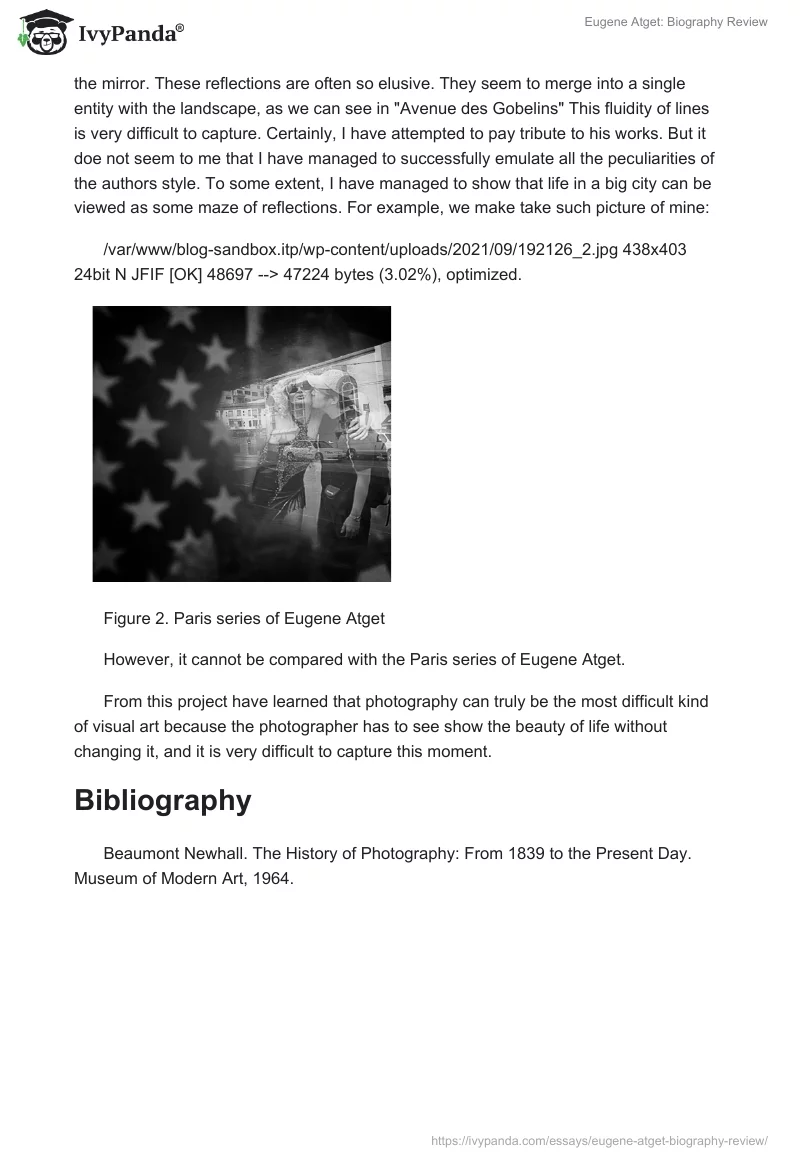 Eugene Atget: Biography Review. Page 3