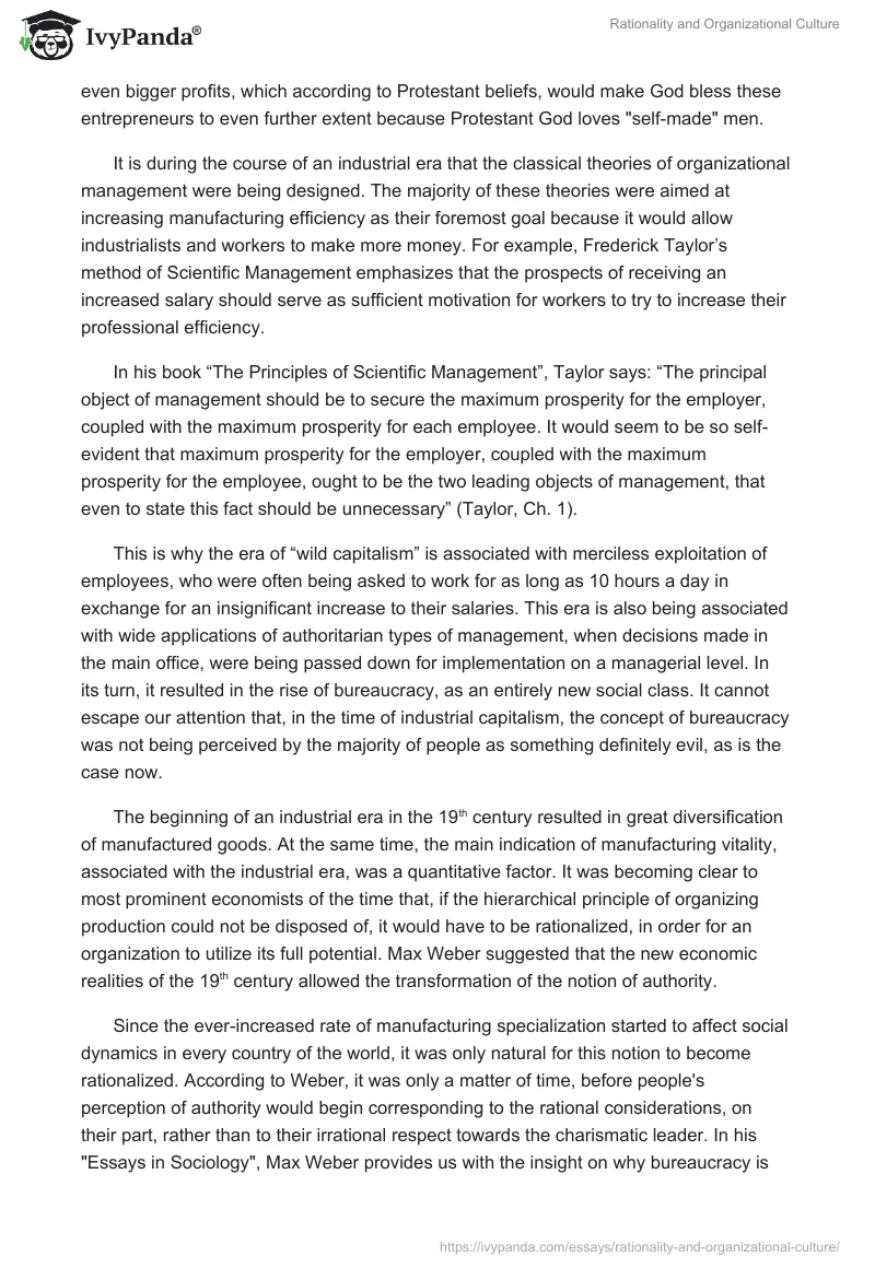 Rationality and Organizational Culture. Page 3