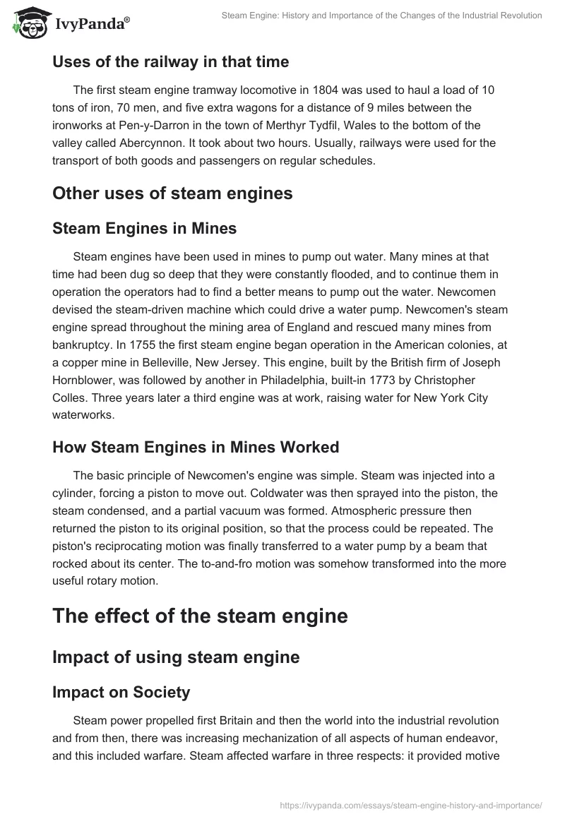 Steam Engine: History and Importance of the Changes of the Industrial Revolution. Page 5