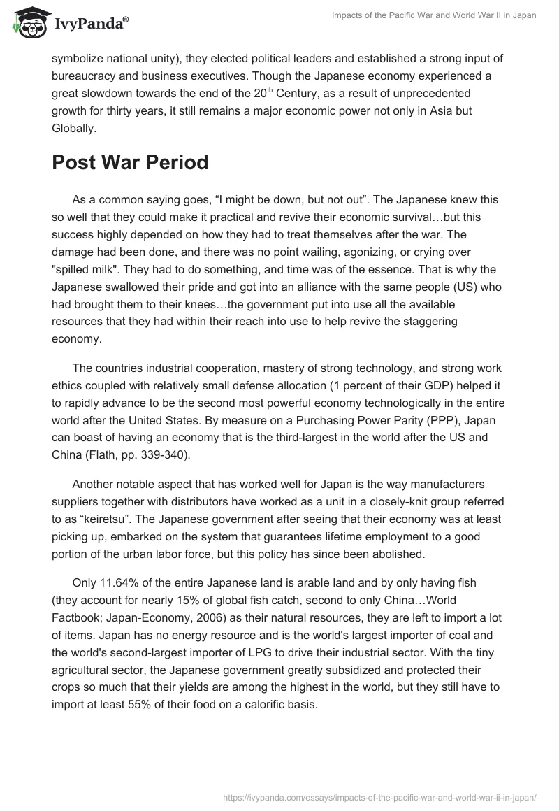 Impacts of the Pacific War and World War II in Japan. Page 2