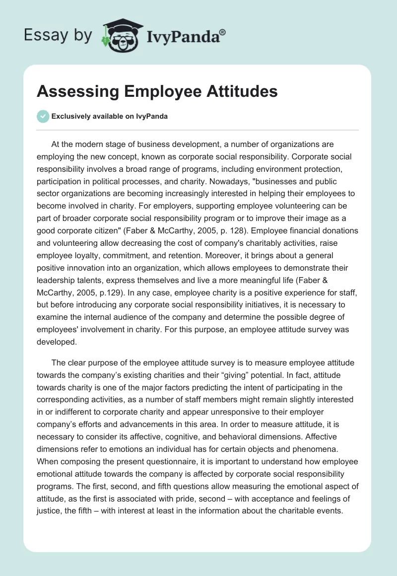 Assessing Employee Attitudes. Page 1