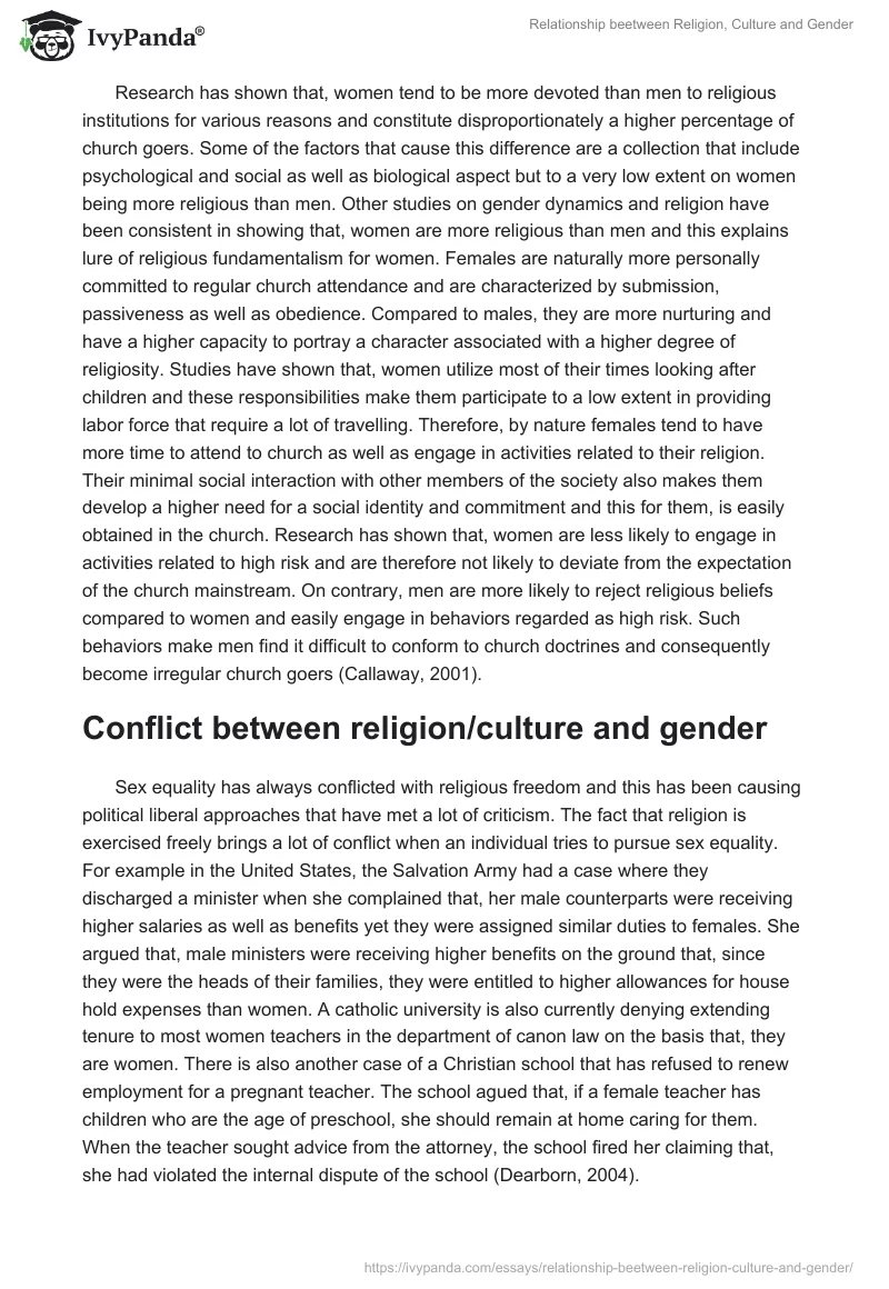 Relationship beetween Religion, Culture and Gender. Page 2
