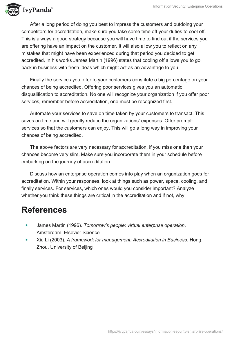 Information Security: Enterprise Operations. Page 2