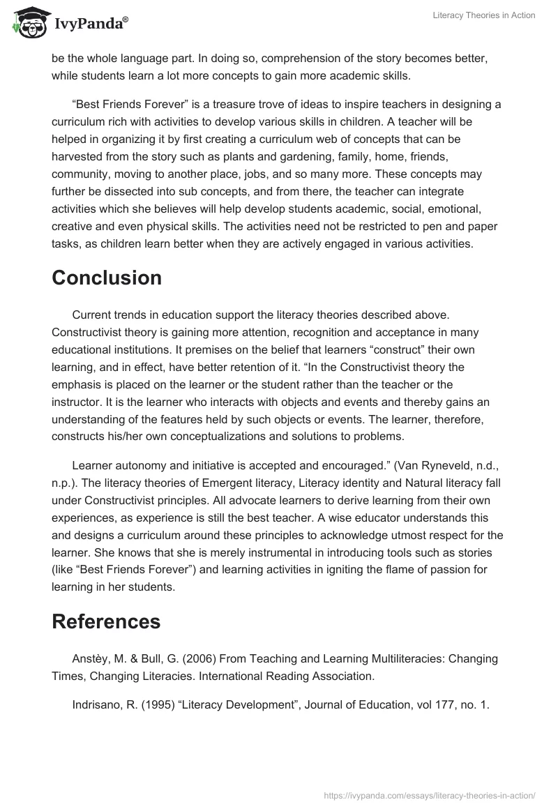Literacy Theories in Action. Page 4
