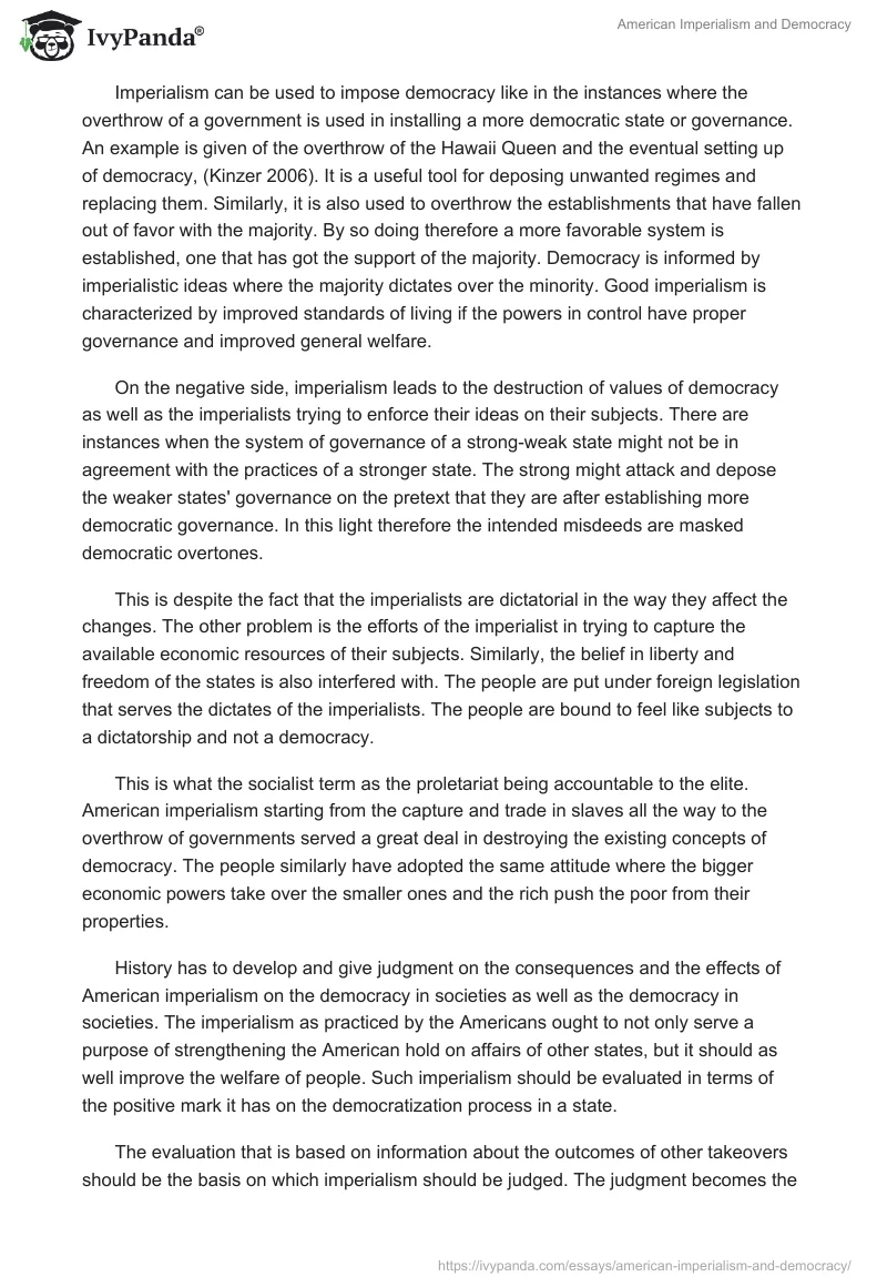 American Imperialism and Democracy. Page 2