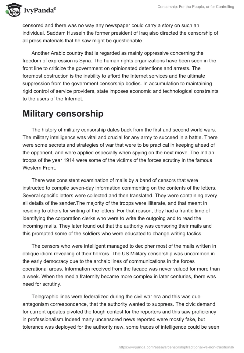 Censorship: For the People, or for Controlling. Page 5