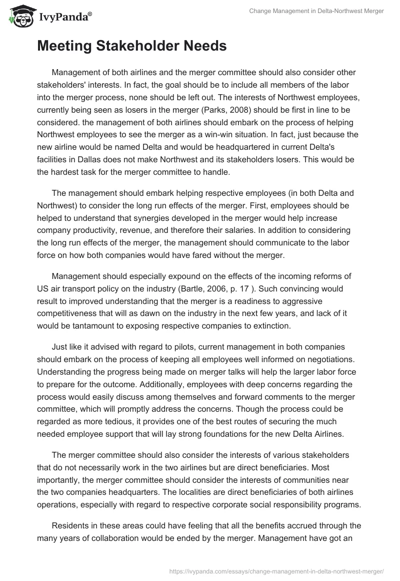 Change Management in Delta-Northwest Merger. Page 3